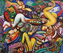 Виктор Мымрин - Рыбы, выброшенные на сушу, 2005 (холст, масло)