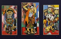 Виктор Мымрин - Семья дворника, триптих, 2007 (холст, масло)