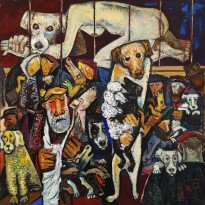 Виктор Мымрин - Собачий рынок, 1997 (холст, масло)