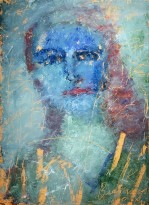 Владимир Курдюков - Синий портрет, 2000-е гг. (картон, масло)