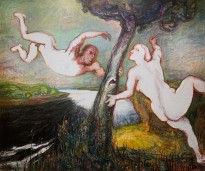 Юрий Гусев — Полет вокруг яблони, 2011 (холст, темпера)