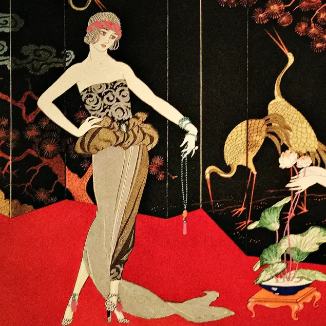 Жорж Барбье — Вкус лака, иллюстрация из книги Счастье дня, или Прелести моды, 1924 (трафаретная печать по бумаге)