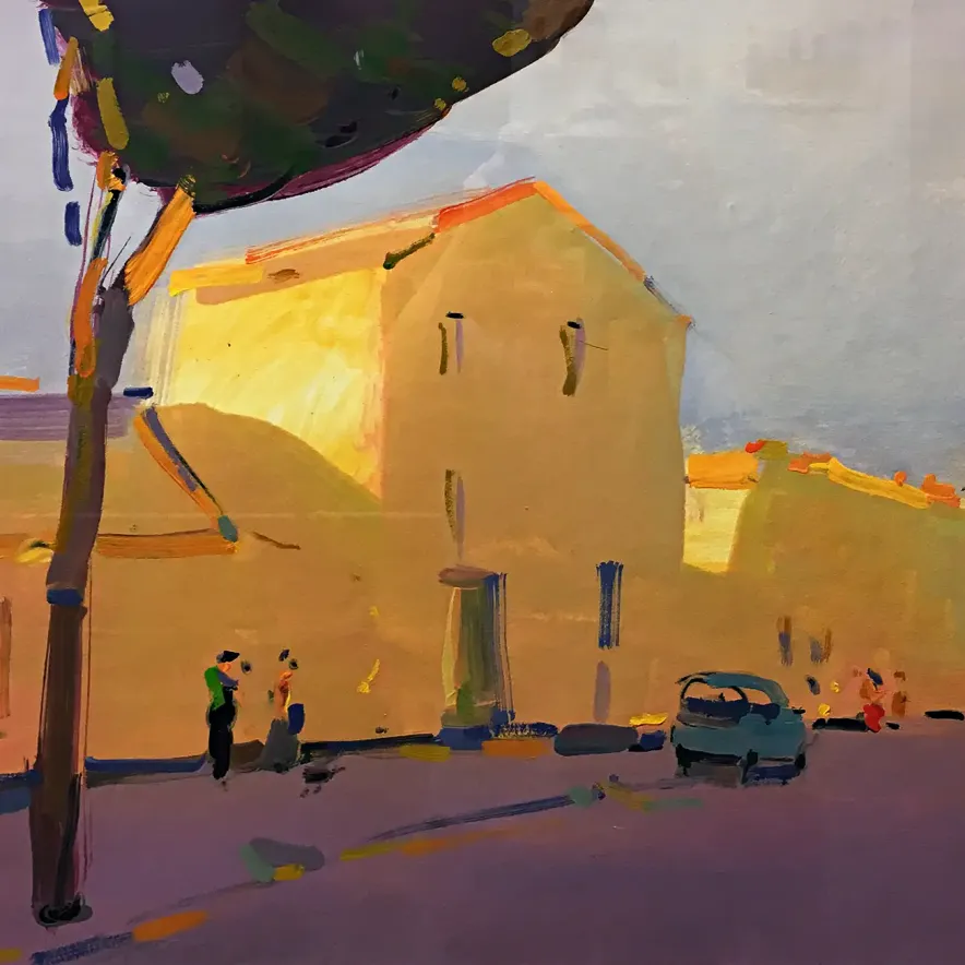 Алексей Ланцев — Вечер в Риме, Авентин, 2017 (бумага, смешанная техника)