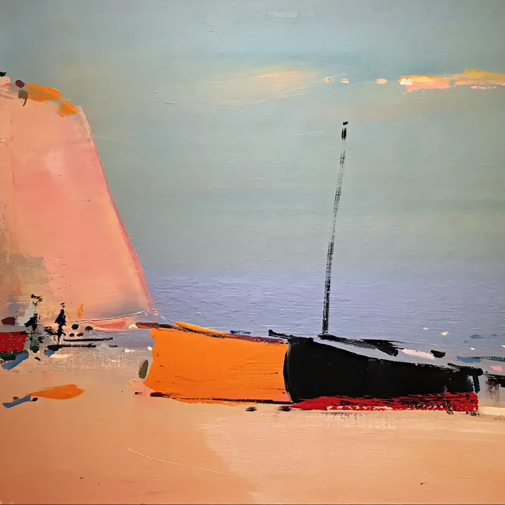 Алексей Ланцев — Лодки рыбаков, отлив, 2018 (холст, акрил)