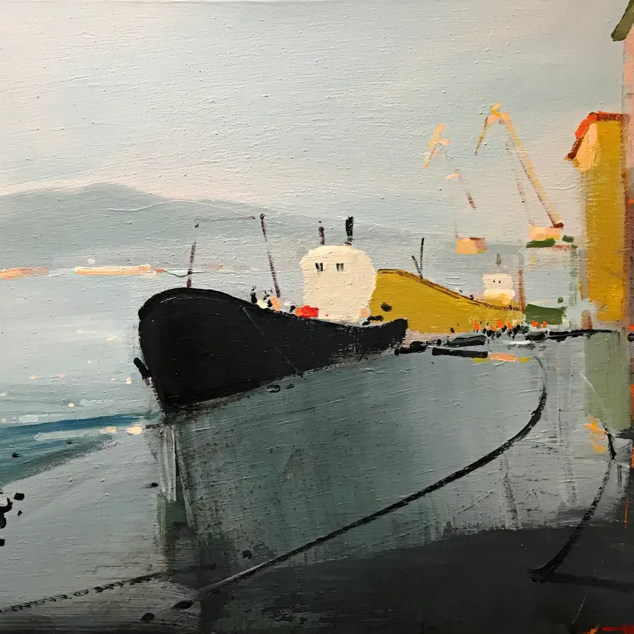 Алексей Ланцев — Пирс после дождя, Новороссийск 2018 (холст, акрил)