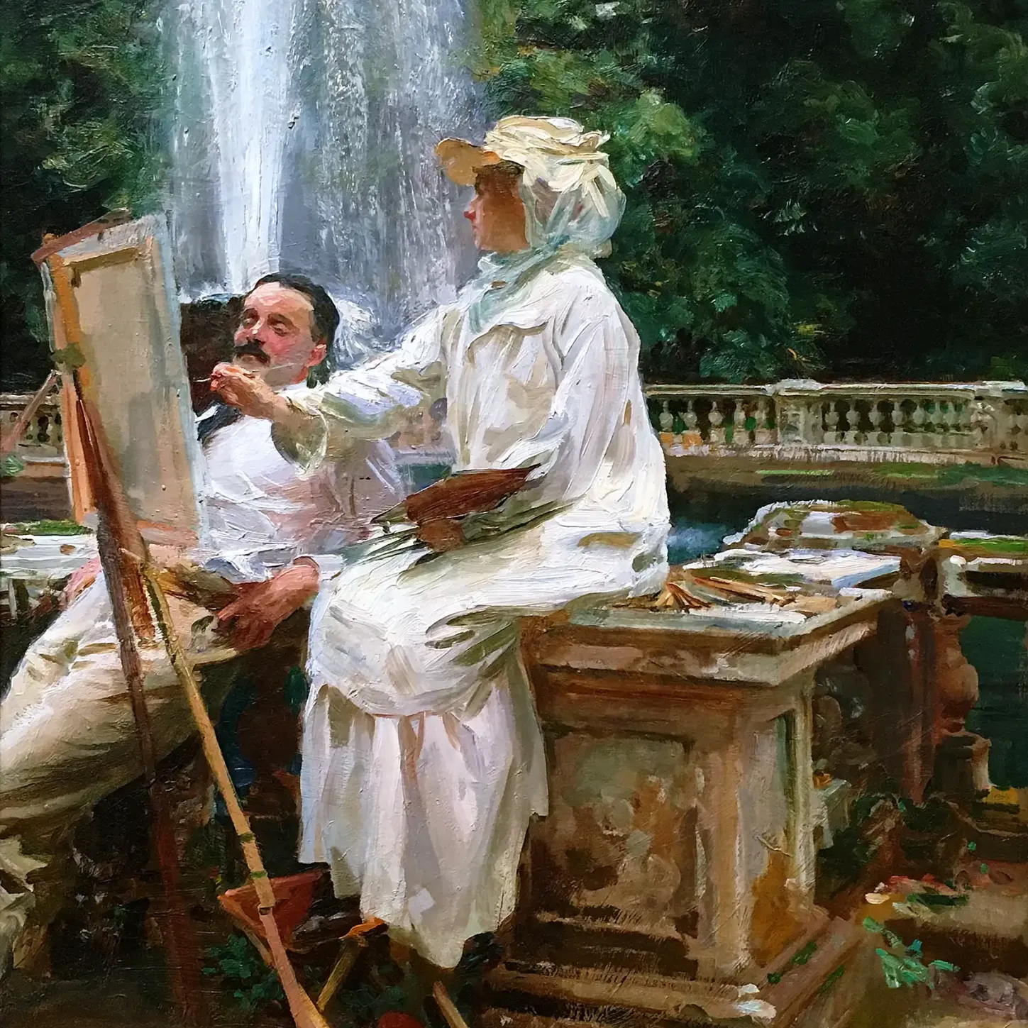 Джон Сингер Сарджент — Фонтан, вилла Торлония, Фраскати, Италия, 1907 (холст, масло)