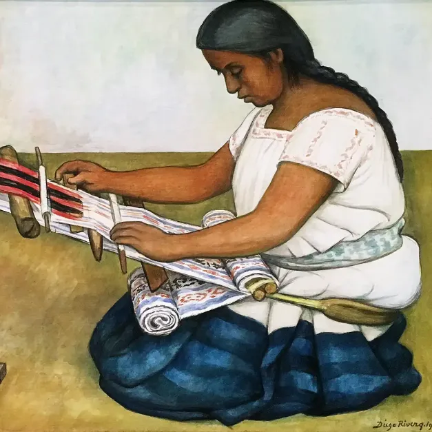 Диего Ривера — Ткачиха, 1936 (темпера, масло, холст)