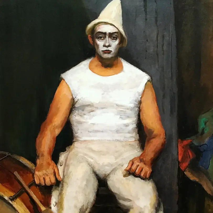 Уолт Кун — Клоун с барабаном, 1942 (холст, масло)