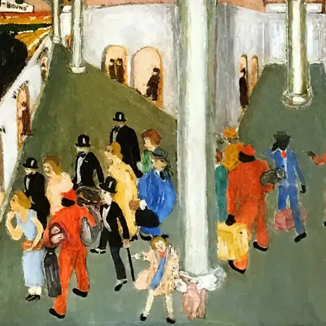 Уолтер Эллисон — Железнодорожная станция, 1935 (холст, масло)