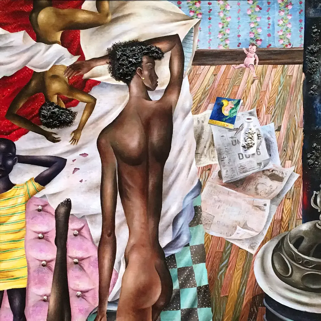 Эльдзиер Кортор — Комната №6, 1948 (масло и гипс на масоните)