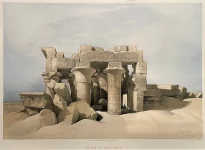 Дэвид Робертс, Луи Хаге — Руины Ком-Омбо, 1846 (тонированная и вручную раскрашенная литография)