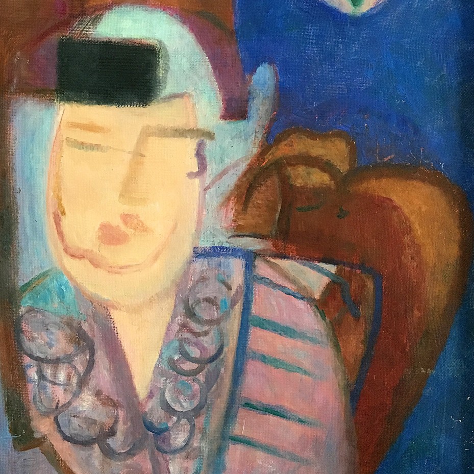 Стерлигов В. В. - Портрет с маской, 1960 (холст, масло)