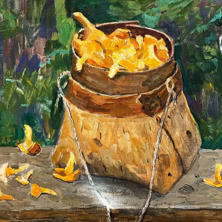 В.Д. Худобко — Лисички, 1992 (холст, масло)