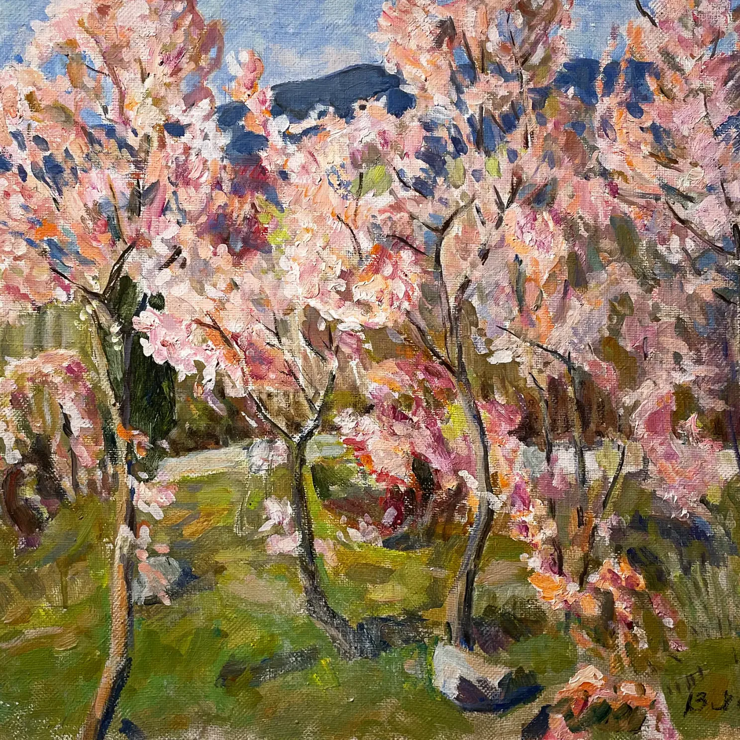 В.Д. Худобко — Миндаль цветёт, 1994 (холст, масло)
