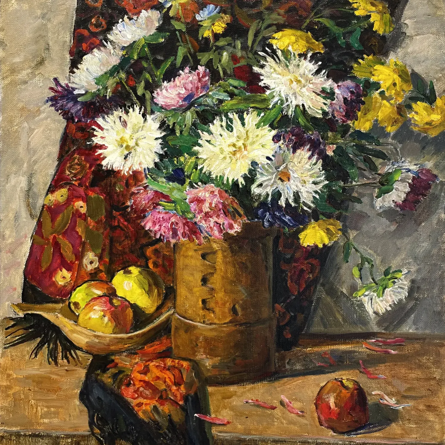 В.Д. Худобко — Цветы астры, 1993 (холст, масло)