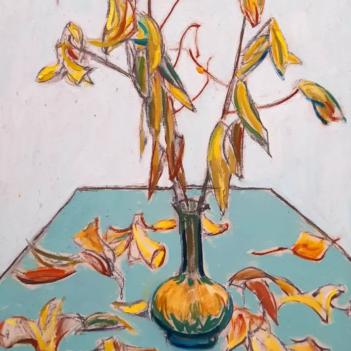 Джозеф Пласкетт — Натюрморт с опавшими листьями (холст, масло)