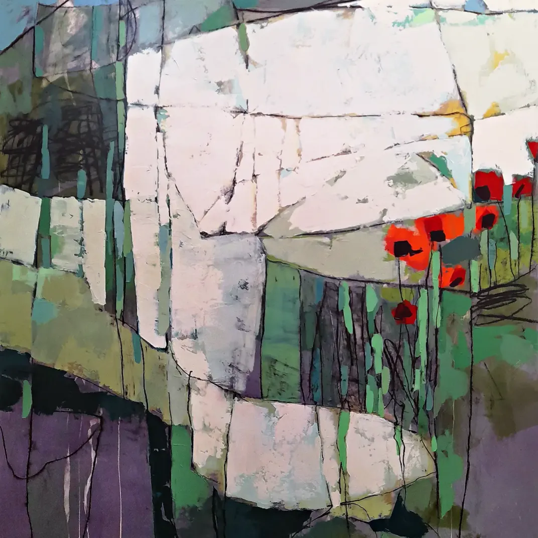 Жак Пийон — Маки, 2025 (смешанная техника на панели)