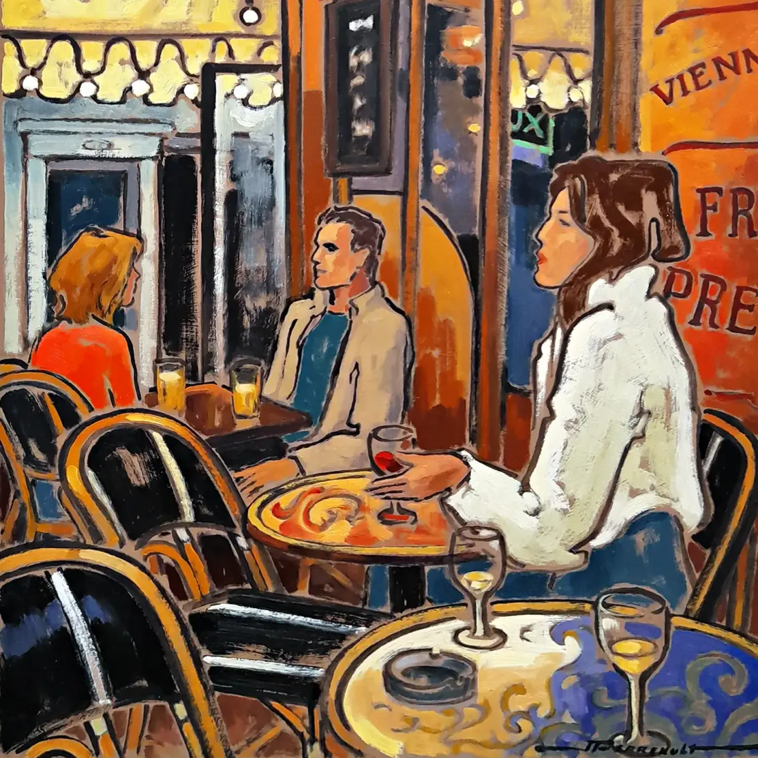 Жаннет Перро — Вечер на Монмартре, 2025 (масло на деревянной панели)