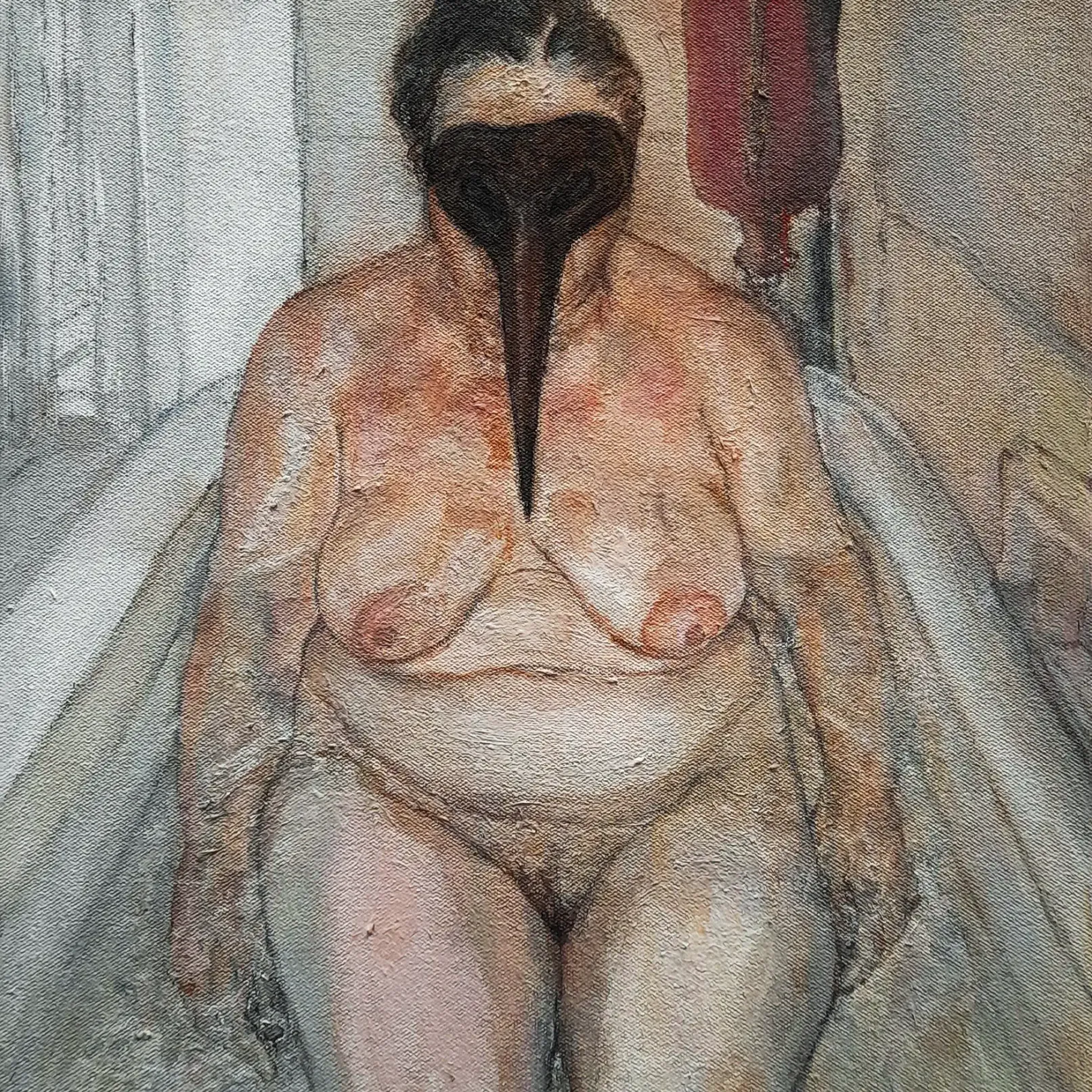 Марион Вагшаль — Пульчинелла купается, 2007 (холст, масло)