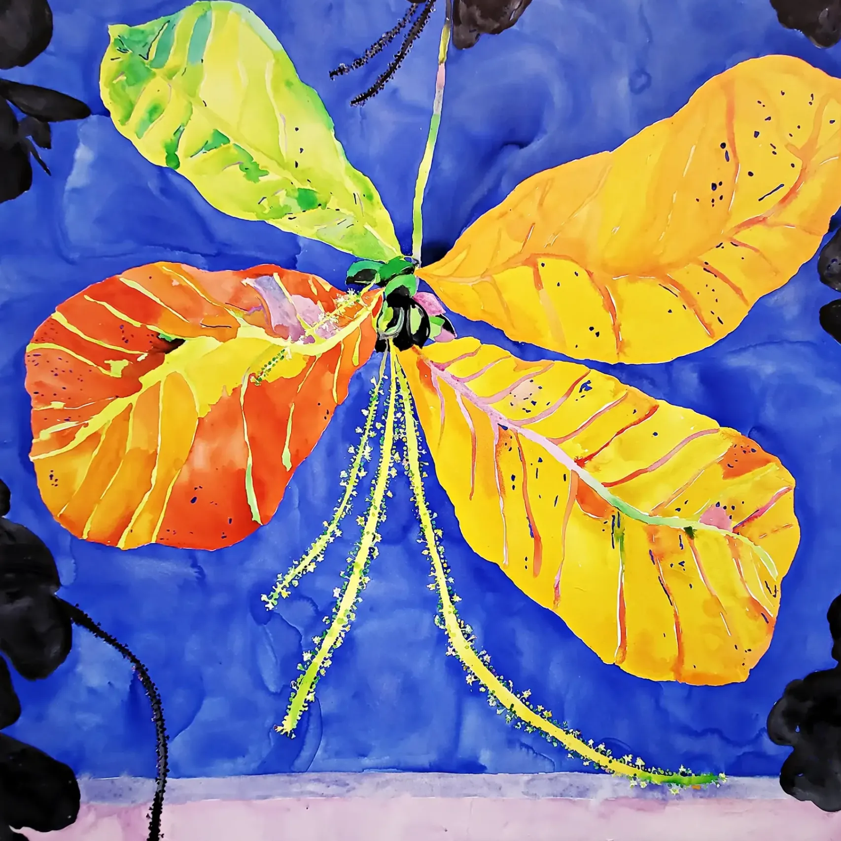 Мару Апонтэ — Морской миндаль, 2025 (акварель и гуашь на холсте)