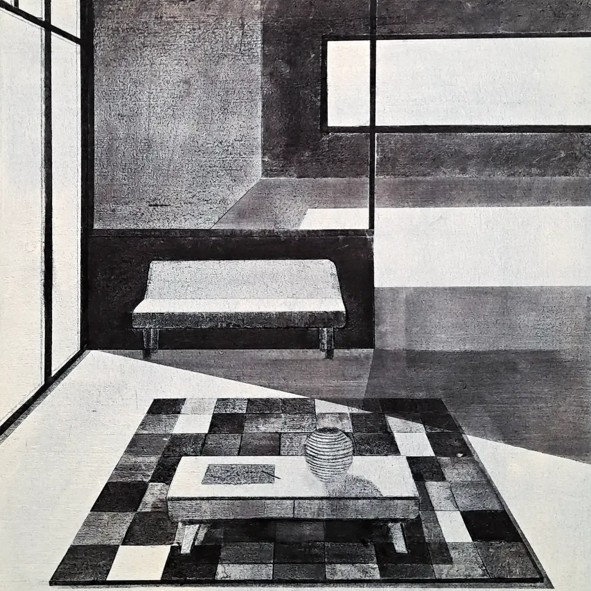 Микаэль Дусе — Искрящийся мир, 2925 (уголь на бумаге)