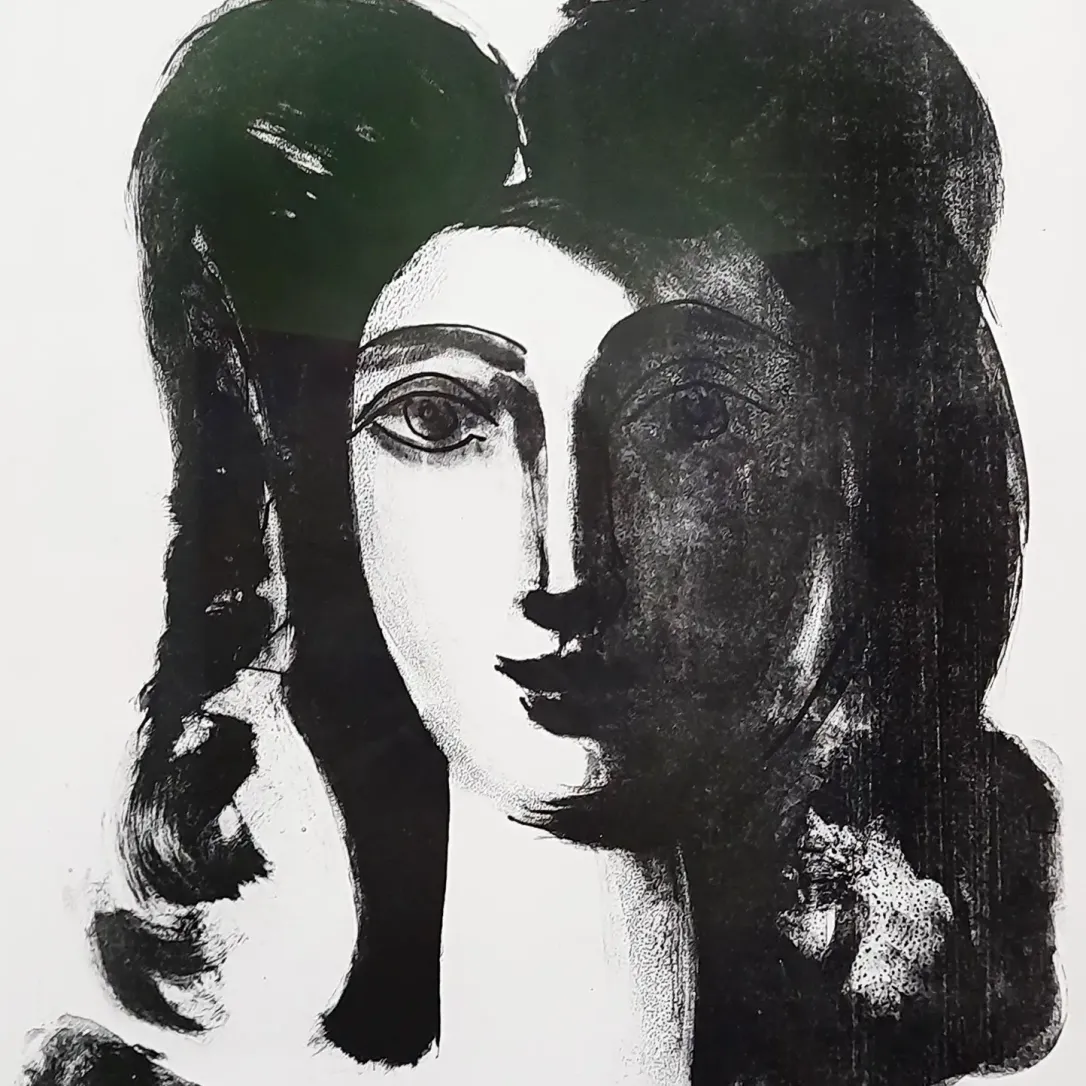 Пабло Пикассо — Голова юной девушки (литография на бумаге)