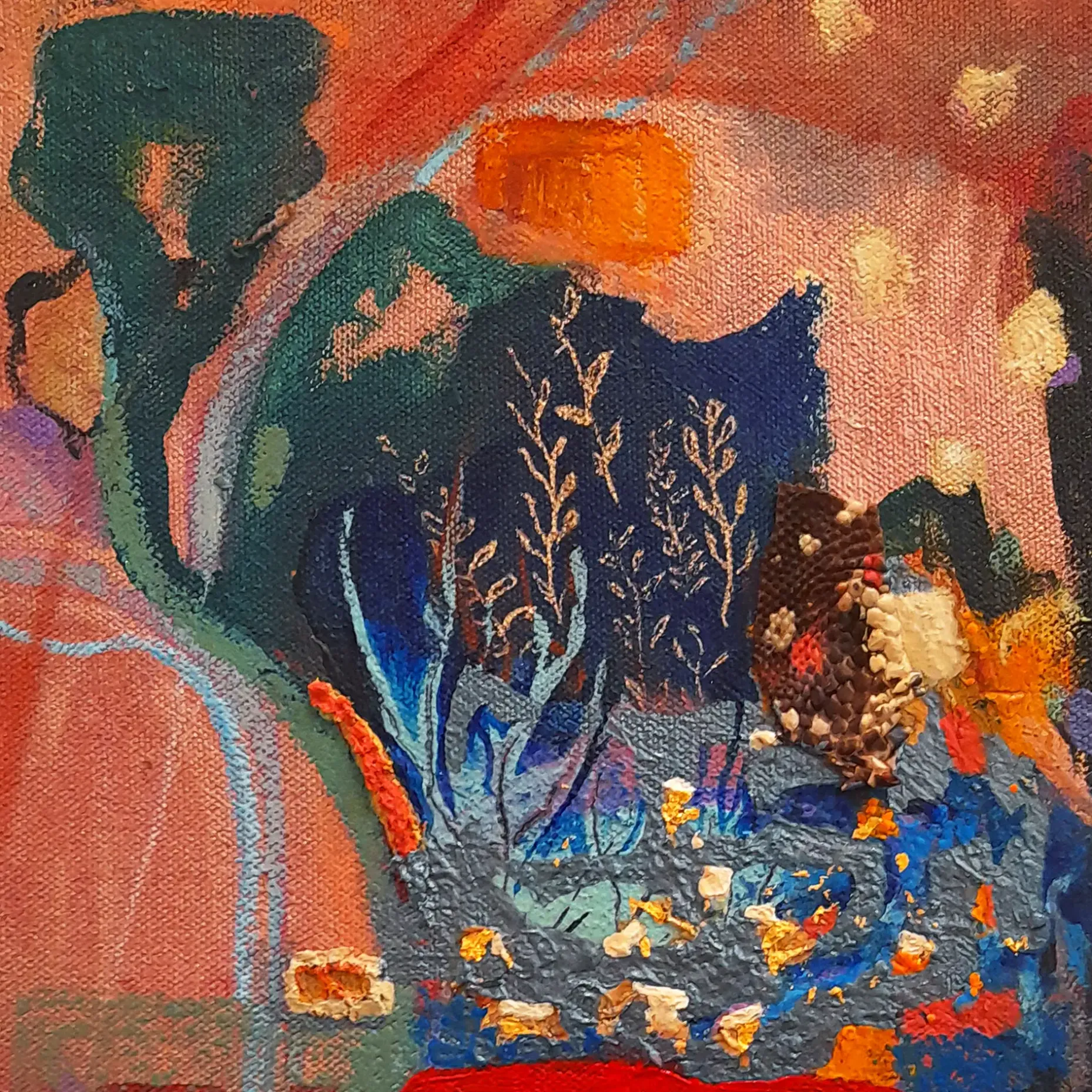 Хана Эльмасри — Небесное падение, обретшее форму. Созревание, 2022 (смешанная техника)