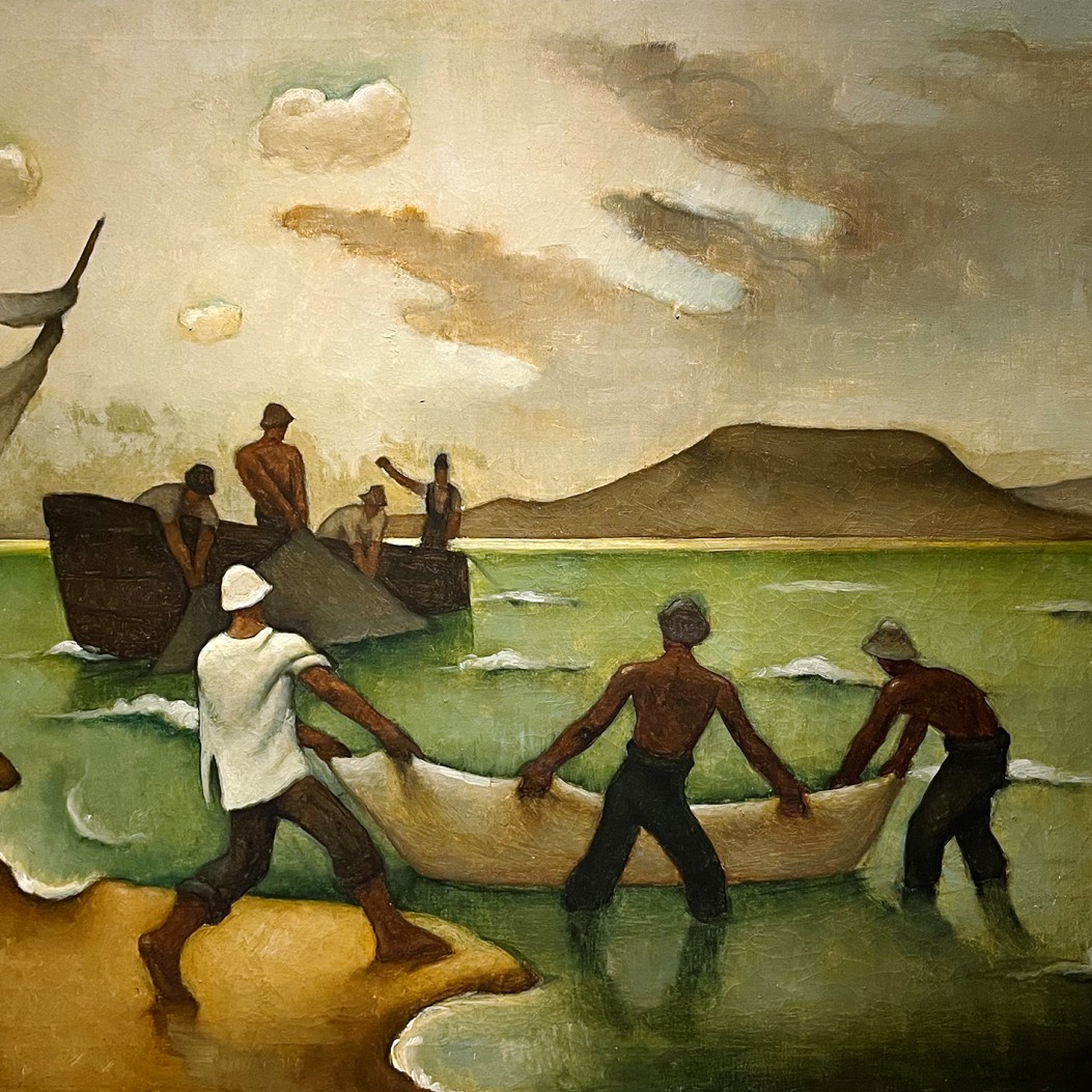 Василид Барна — Рыбаки на озере Балатон (холст, масло)