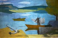 Ено Медвечки — Рыбалка, 1940 (смешанная техника, холст)