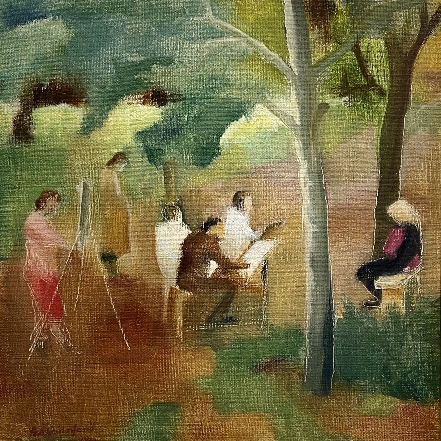 Енё Сабадос — Школа живописи, 1932 (картон, масло)