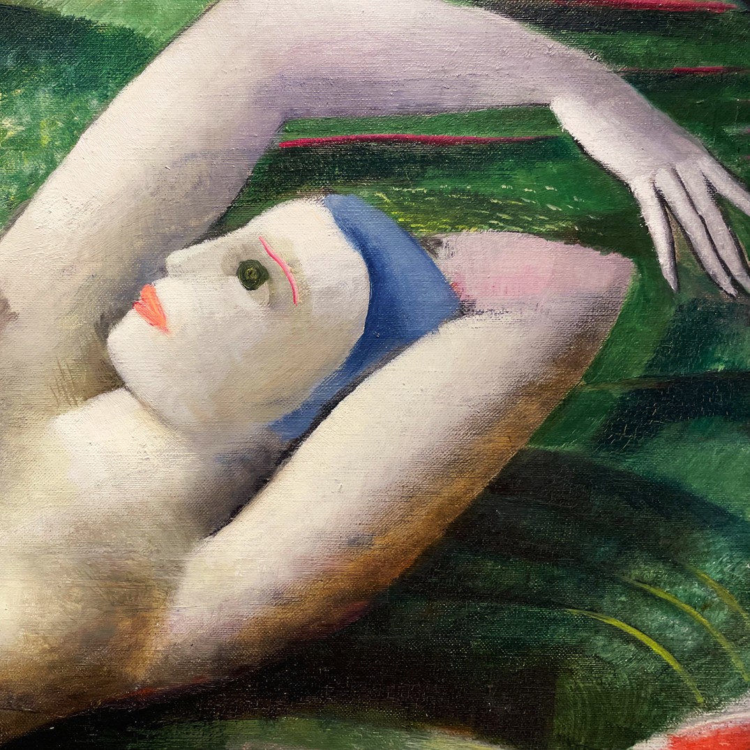 Золтан Келли — Обнажённая в лунном свете, фрагмент, 1926 (холст, масло)