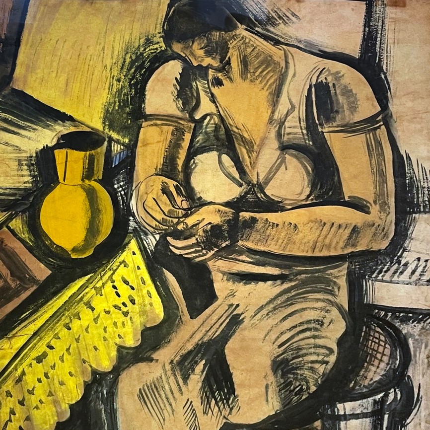 Иштван Илосвай Варга — Женщина, сидящая за столом, (1895-1978), (картон, темпера)