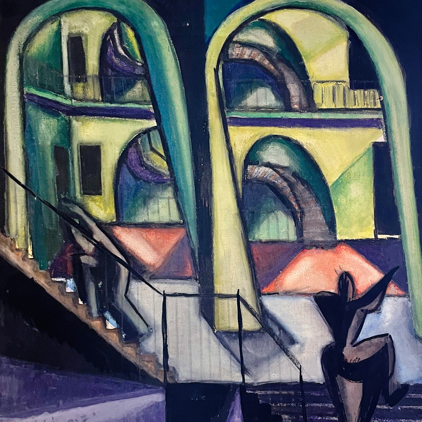 Иштван Пал — Лестница, 1927 (холст, смешанная техника)