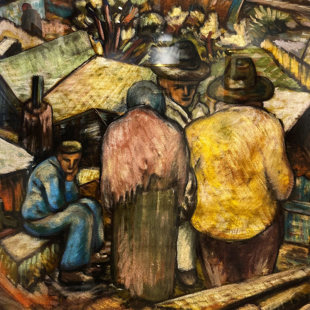 Миклош Фаркашаз — Разговор (бумага, пастель)