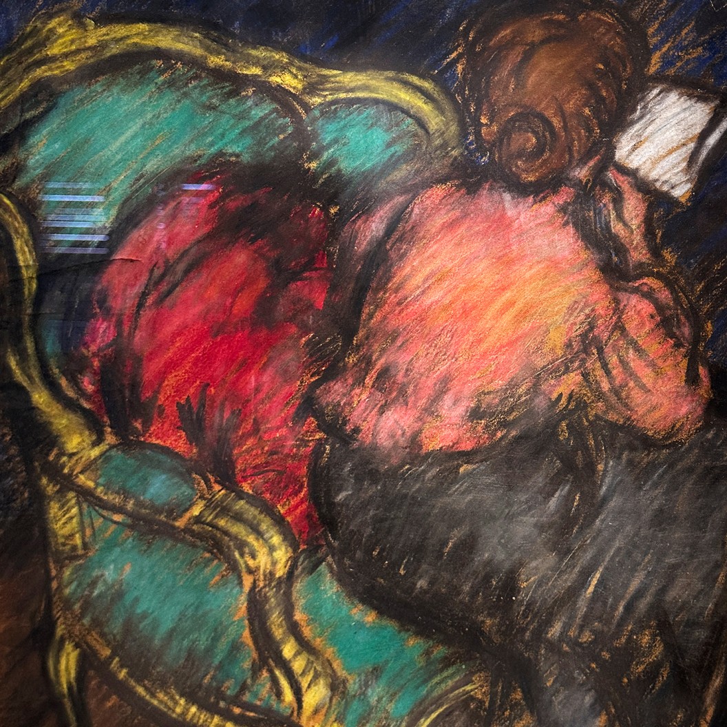 Янош Вашари — Читающая женщина, 1910 (пастель, бумага)