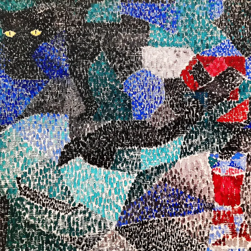 Джино Северини — Чёрный кот, 1911 (холст, масло)