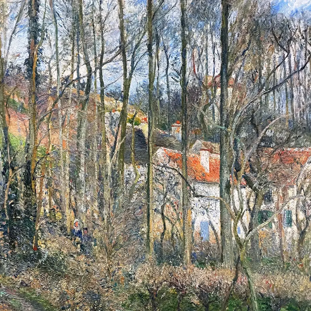 Камиль Писсарро — Склон быков в Л’Эрмитаж, 1877 (холст, масло)