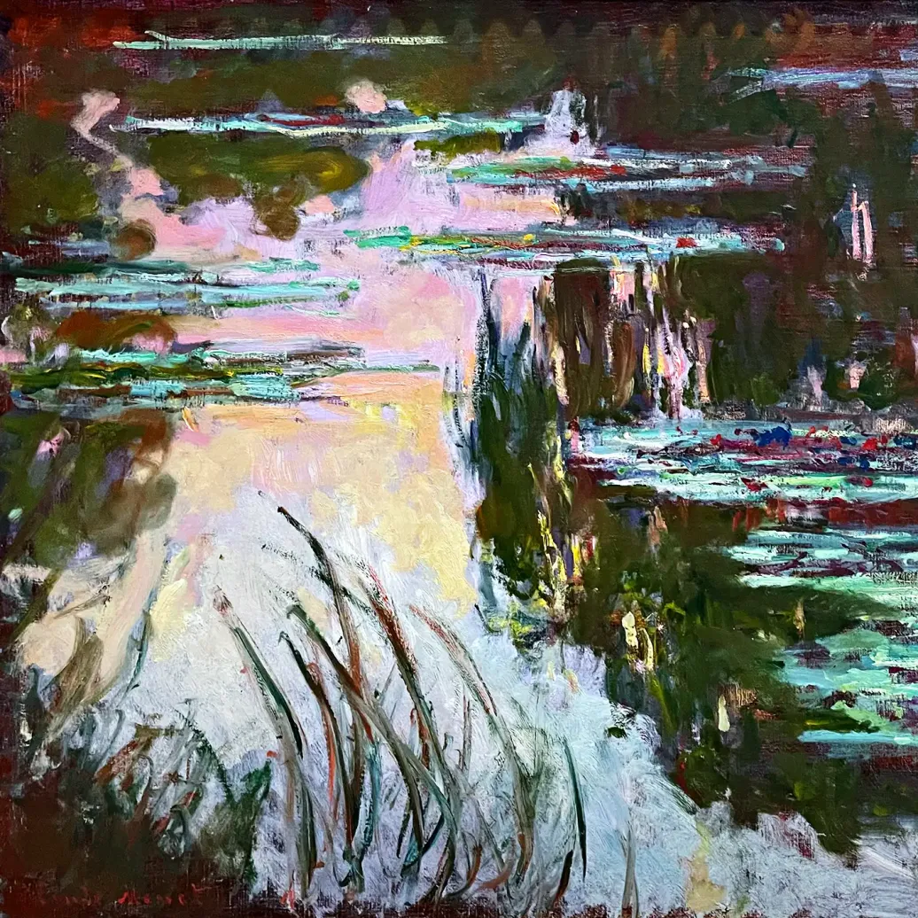 Клод Моне — Заходящее солнце, около 1907 (холст, масло)