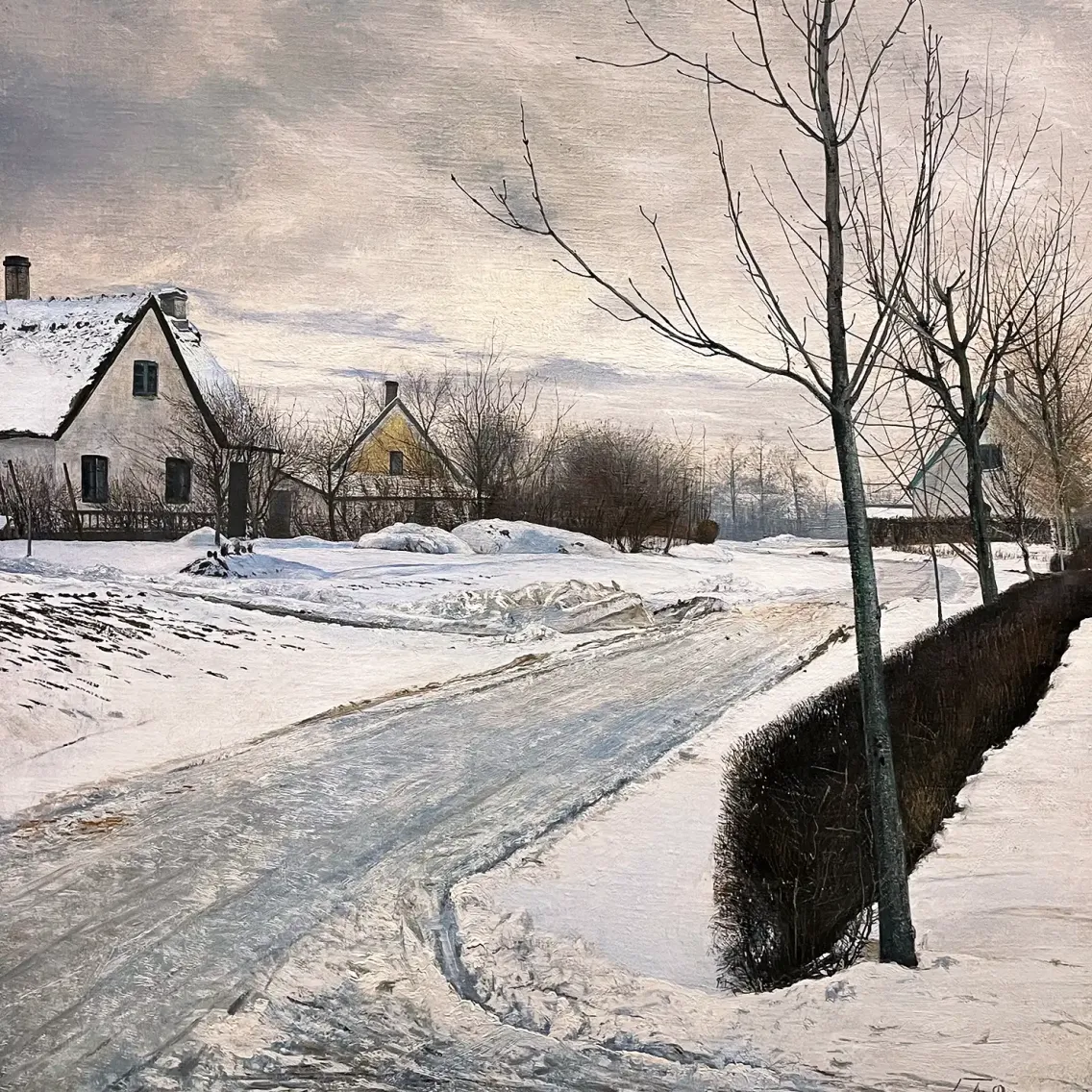 Лауриц Андерсен Ринг — Дорога в деревне Баллерсбрёнде (Зимний день), 1912 (холст, масло)