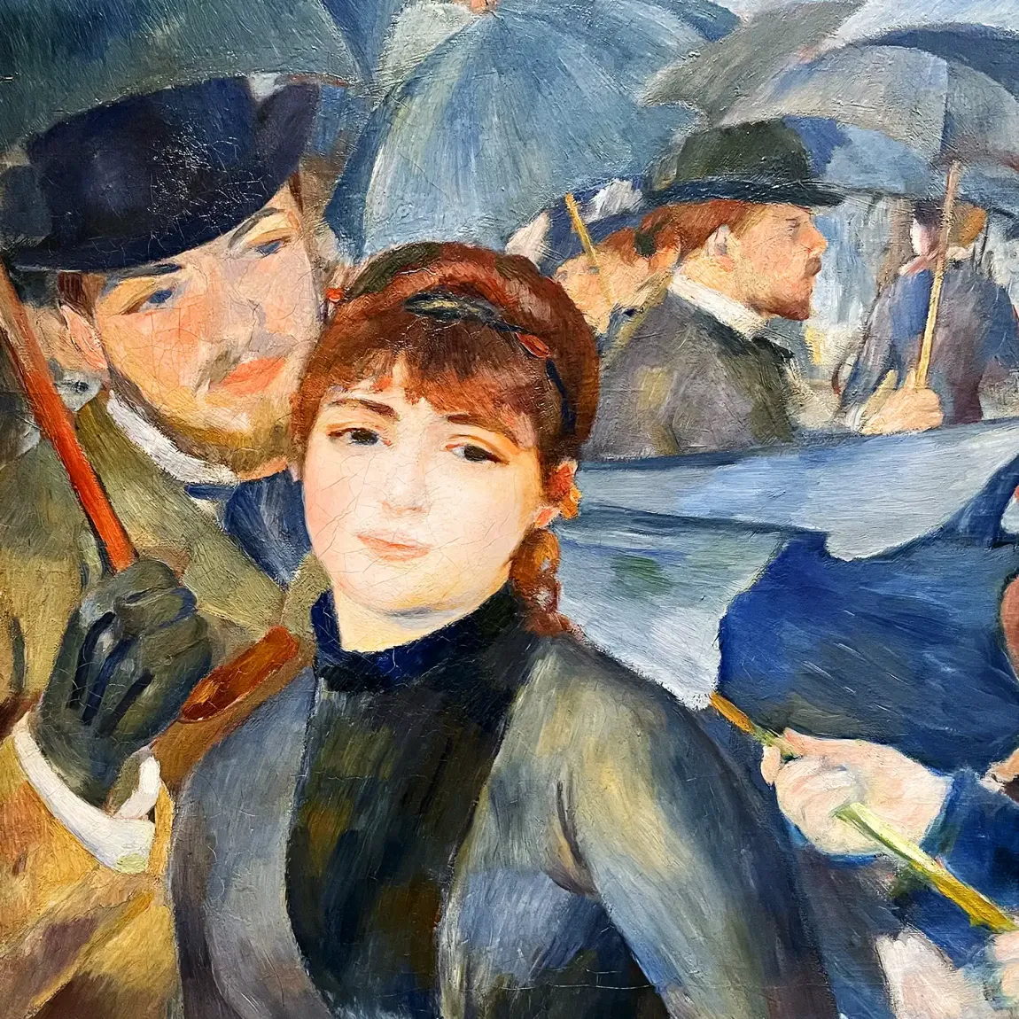 Пьер-Огюст Ренуар — Зонтики, фрагмент 2, 1881 (холст, масло)