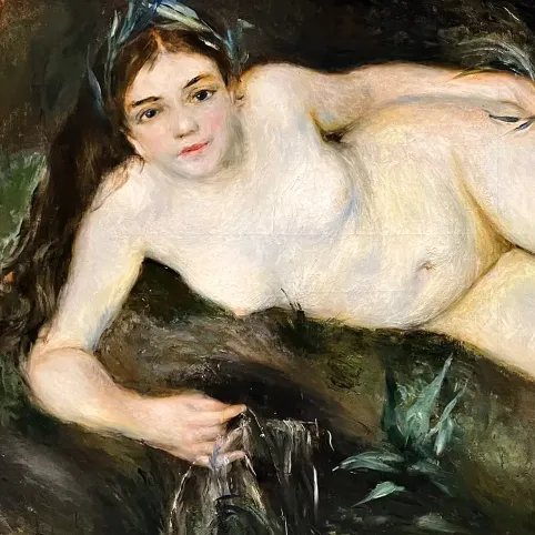 Пьер-Огюст Ренуар — Нимфа у ручья, 1869-1870 (холст, масло)