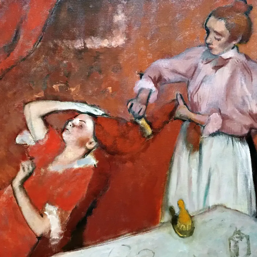 Эдгар Дега — Причёсывание волос, около 1896 (холст, масло)