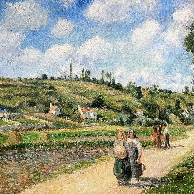 Камиль Писсарро — Пейзаж возле Понтуаза, дорога на Овер, 1881 (холст, масло)