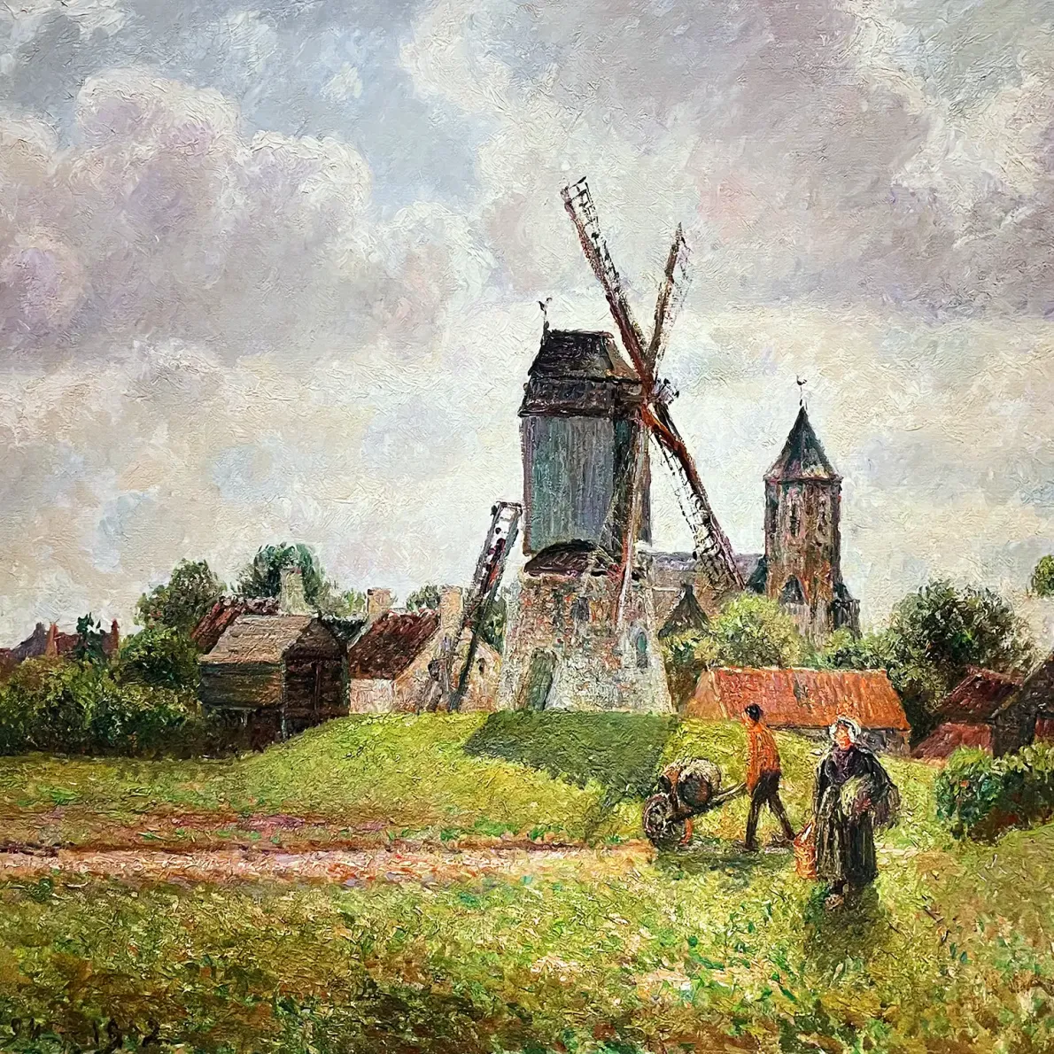 Камиль Писсарро — Старая мельница в Кнокке, 1894 (холст, масло)