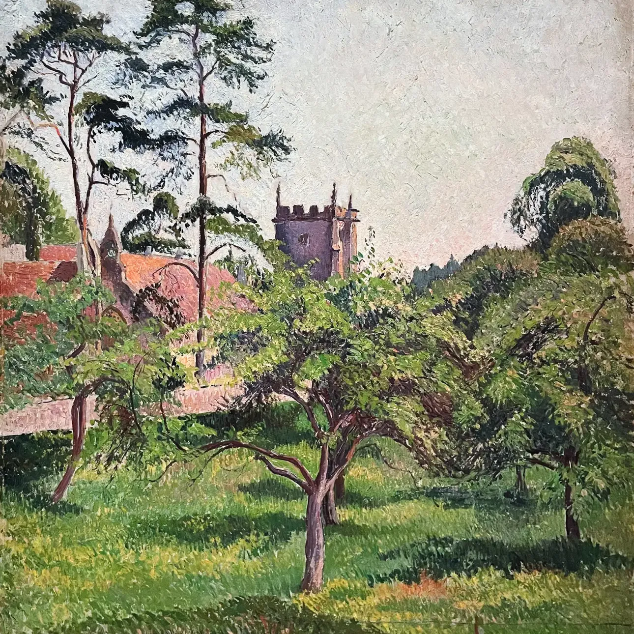 Люсьен Писсарро — Яблоневый сад в июне, Ист-Нойл, 1917 (холст, масло)