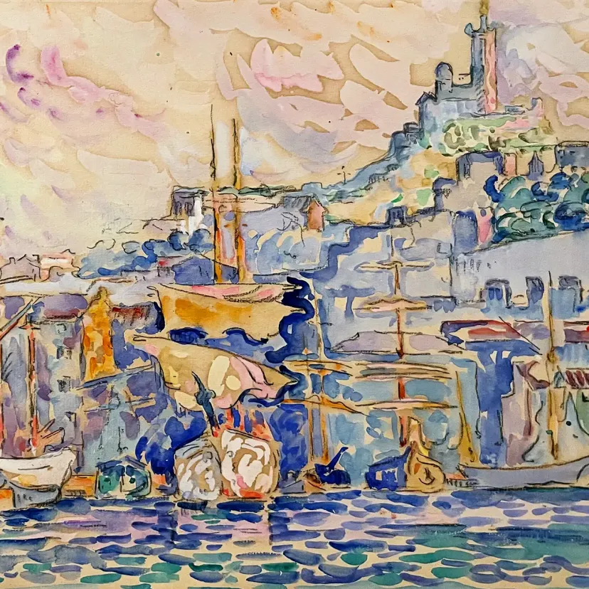 Поль Синьяк — Старый порт в Марселе, 1907 (акварель, бумага)