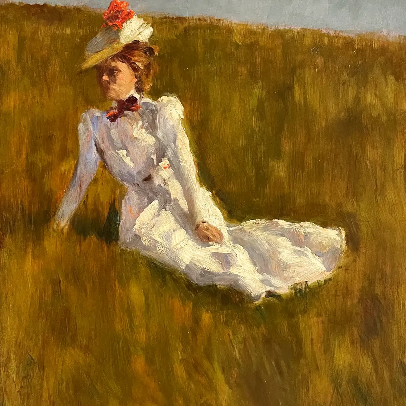 Якоб Нуссбаум — Юная девушка на лугу, 1906 (холст, масло)