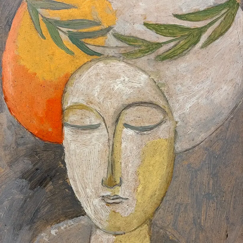 Геннадий Устюгов -- Девушка в тюрбане, 1980 (холст, масло)