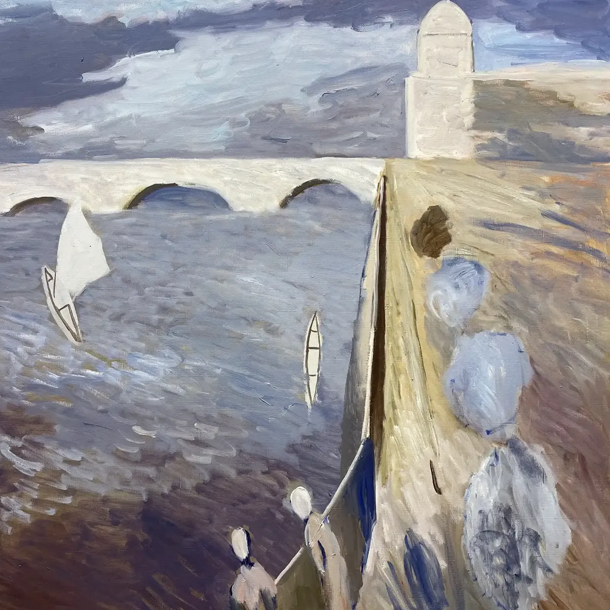 Геннадий Устюгов -- Набережная реки Невы, 2003 (холст, масло)