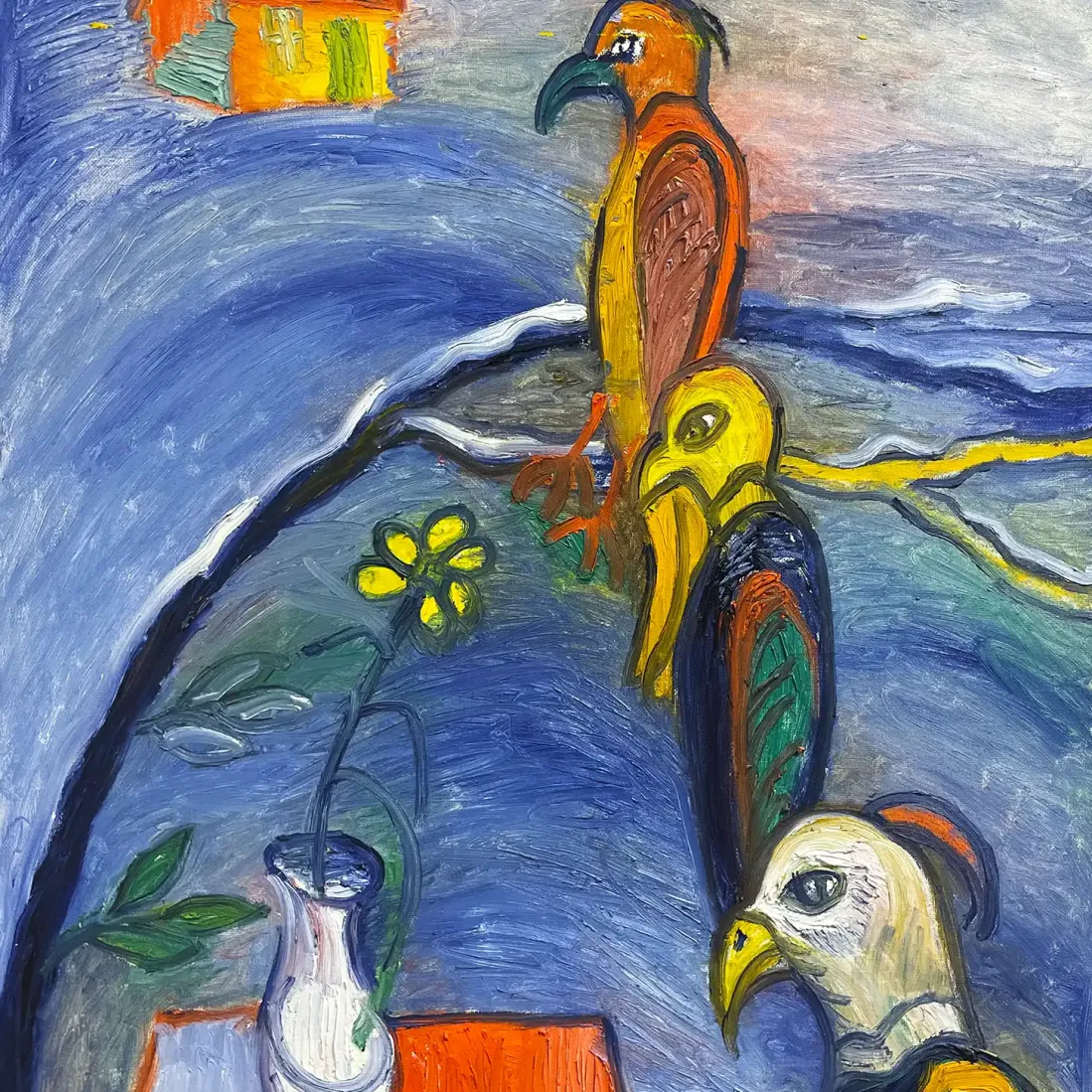 Геннадий Устюгов -- Орлы сидят на дереве, 2003 (холст, масло)